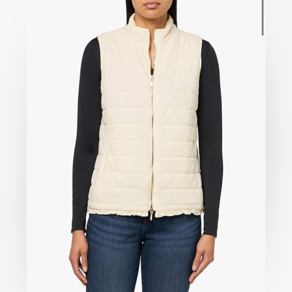 NWT-MULTIPLES Women's Thru Collar Zip Pocket Quilted Vest